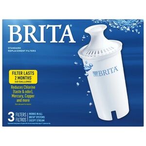 Brita Standard Filter Pitcher Replacement Filter NEW 3 Pack Water Filters